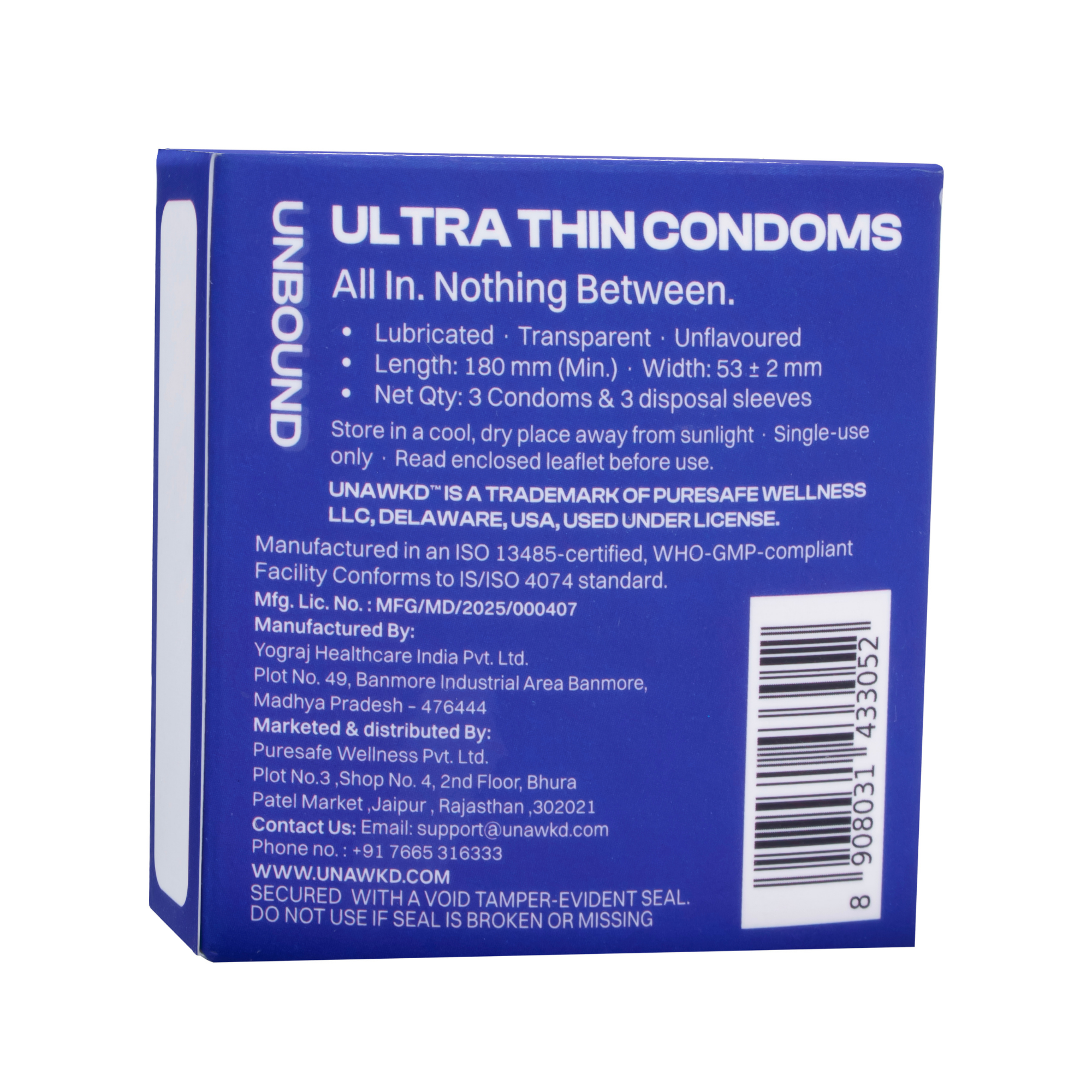 UNAWKD UNBOUND Ultra Thin Condoms